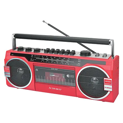 Audiobox Rxc-25Btred Rxc-25Bt 10-Watt Portable Cassette Player And Recorder Boom