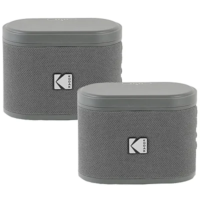 Kodak Soundbrix Double Gray Soundbrix 2-Piece Portable Rechargeable Bluetooth Sp