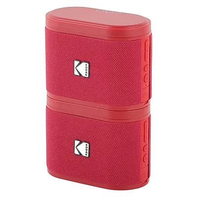 Kodak Soundbrix Double Red Soundbrix 2-Piece Portable Rechargeable Bluetooth Spe