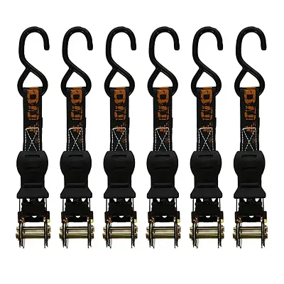Muddy Mud-Drs14-6Pk 1-In. X 14-Ft. Durable Ratchet Straps With Coated S-Hooks, 6
