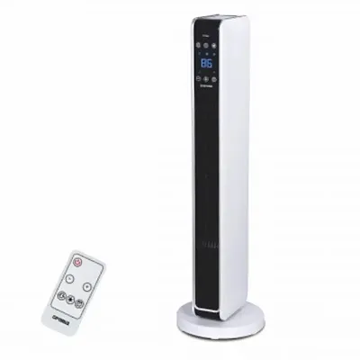 Optimus 29 in. Oscillating Tower Heater w/ Digital Temperature Readout &amp; Rem