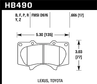 HAWK HB490B665 Brake Pads