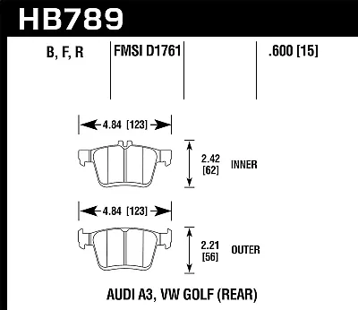HAWK HB789B600 Hps 5.0 Brake Pads