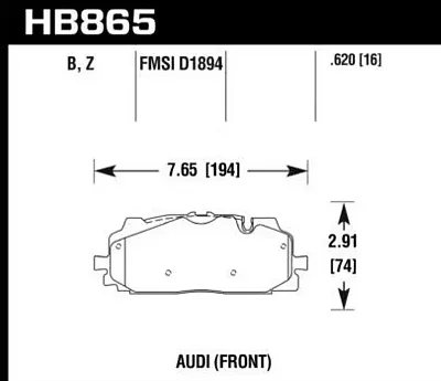 HAWK HB865B620 Street Brake Pads Hps 50