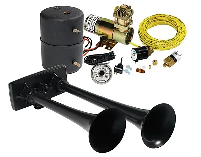 HADLEY HORNS H00964H Blck Underhood Horn Kit
