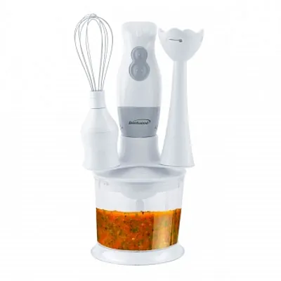 Brentwood HB-38W 2 Speed Hand Blender with Balloon Whisk in White