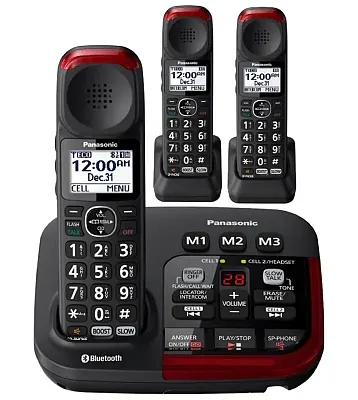 Panasonic Link2Cell KX-TGM430B Amplified Bluetooth Phone with (2) extra handset