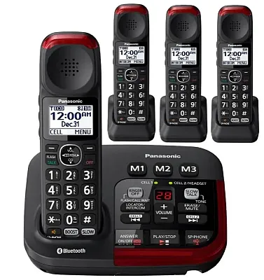 Panasonic Link2Cell KX-TGM430B Amplified Bluetooth Phone with (3) extra handset