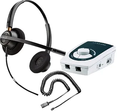 Serene Innovations UA-50 Business Phone Amplifier with Plantronics HW520 Headse