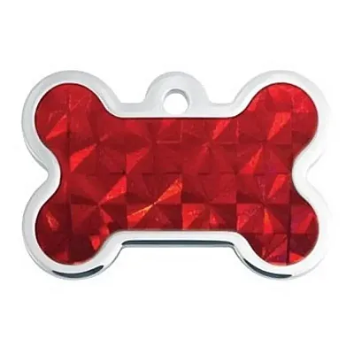 Hillman Group Red Hologram Raised Edge Large Bone ID Tag