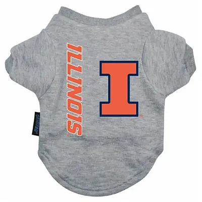 Hunter Illinois Fighting Illini Heather Grey Pet T-Shirt - X-Large