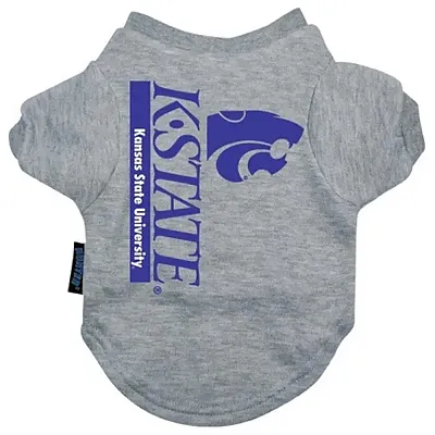 Hunter Kansas State Heather Grey Pet T-Shirt - Medium