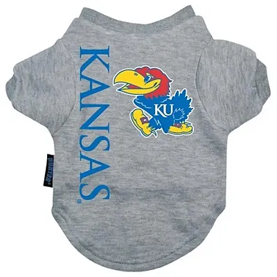 Hunter Kansas Jayhawks Heather Grey Pet T-Shirt - Large