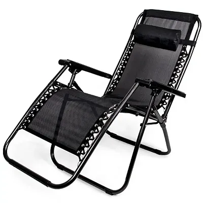 Zero Gravity Folding Lounge Chair, Black HLCH-003
