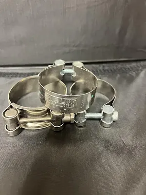 HELIX RACING 2122767 Stainless Steel Muffler Clamps 2.1