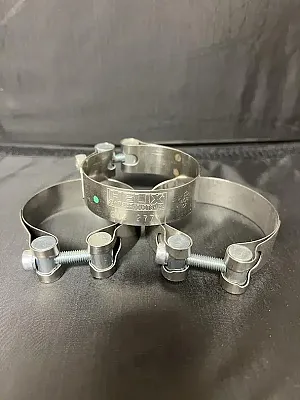 HELIX RACING 2122771 Stainless Steel Muffler Clamps 2.4