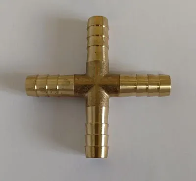 HELIX RACING 533440 Brass Barb Cross 4-Way3/8'(9.5Mm)