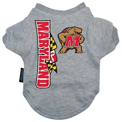 Hunter Maryland Terrapins Heather Grey Pet T-Shirt - Medium