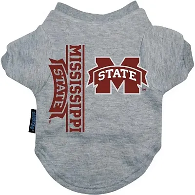 Hunter Mississippi State Heather Grey Pet T-Shirt - Large