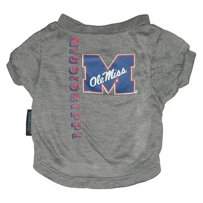 Hunter Ole Miss Rebels Heather Grey Pet T-Shirt - Small