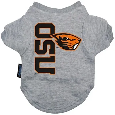 Hunter Oregon State Heather Grey Pet T-Shirt - Medium