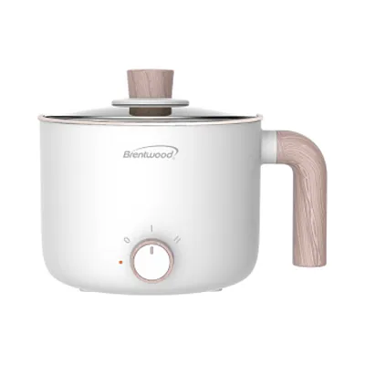 Brentwood 1.5Liter Multi-Function Electric Hot Pot Cooker in White with Ceramic