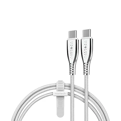Naztech 15502 6-Ft. Titanium Usb-C To Usb-C Braided Cable (White)