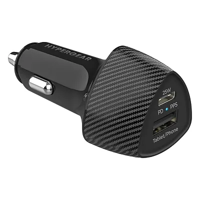 Hypergear 15619 Speedboost 25-Watt Pd Dual-Output Car Charger