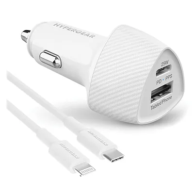 Hypergear 15623 Speedboost 25-Watt Pd Lightning Car Kit