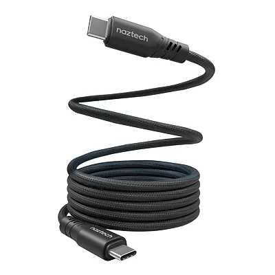 Naztech 16048 Recoil 100-Watt 6-Ft. Usb-C To Usb-C Magnetic Braided Cable (Black