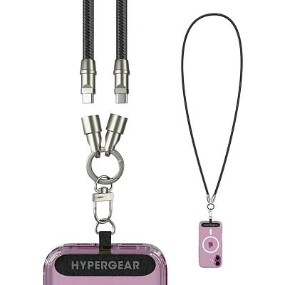 Hypergear 16280 Techcessories 2-In-1 Universal Crossbody Phone Strap With Usb-C