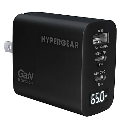 Hypergear 16299 Hypergear Speedboost 65-Watt Usb-C Pd Tri-Port Gan Laptop Wall C