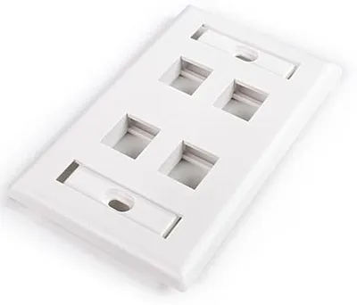 HYPERLINE FP-UM-4-WH 4 Port Window Faceplate White