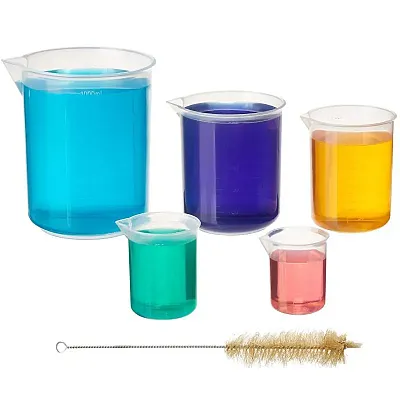 5-pack Plastic Beakers, 50mL-1000mL IBKR-101