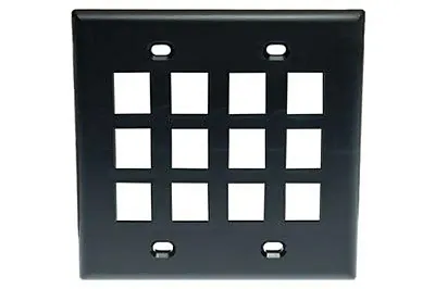 ICC FACE-12-BK Ic107F12Bk 12 Port Faceplate Black