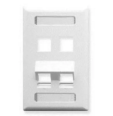 ICC IC107AS4WH Faceplate, Id, Angled, 1-Gang, 4-Port Wh