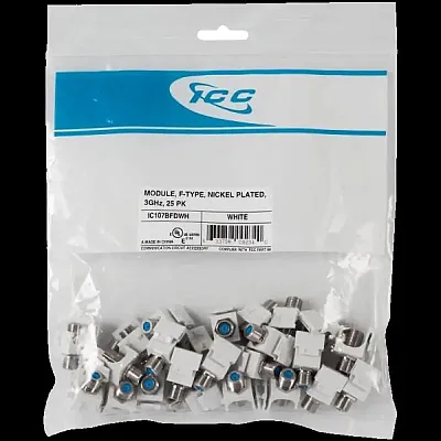 ICC IC107BFDWH Module, F-Type Nickel Plated 3Ghz, 25Pk