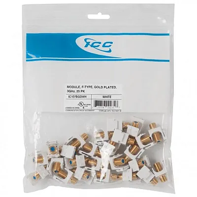 ICC IC107BGDWH Module, F-Type Gold Plated 3Ghz, 25Pk