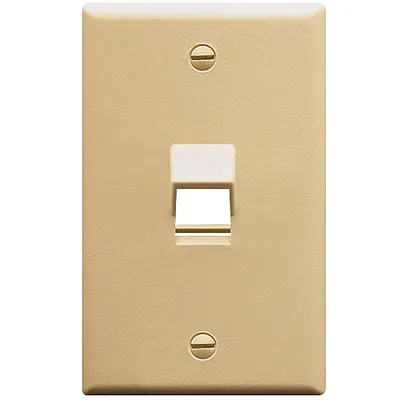 ICC IC107DA1IV Faceplate, Angled, 1-Gang, 1-Port, Ivory