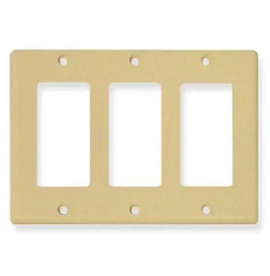 ICC IC107DFTIV Faceplate, Decorex, 3-Gang, Ivory