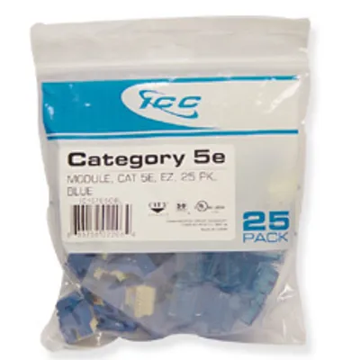 ICC IC107E5CBL Module, Cat 5E, Ez, 25 Pk, Blue