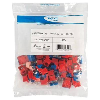 ICC IC107E5CRD Module, Cat 5E, Ez, 25 Pk, Red