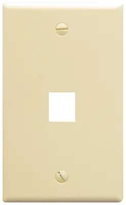 ICC IC107F01AL Faceplate, Flat, 1-Gang, 1-Port, Almond