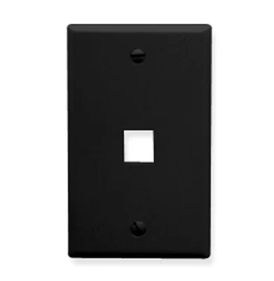 ICC IC107F01BK Faceplate, Flat, 1-Gang, 1-Port, Black