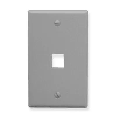 ICC IC107F01GY Faceplate, Flat, 1-Gang, 1-Port, Gray