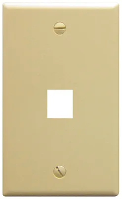 ICC IC107F01IV Faceplate, Flat, 1-Gang, 1-Port, Ivory