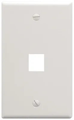 ICC IC107F01WH Faceplate, Flat, 1-Gang, 1-Port, White