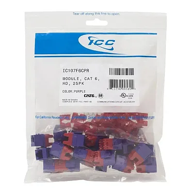 ICC IC107F6CPR Module, Cat 6, Hd, 25Pk, Purple