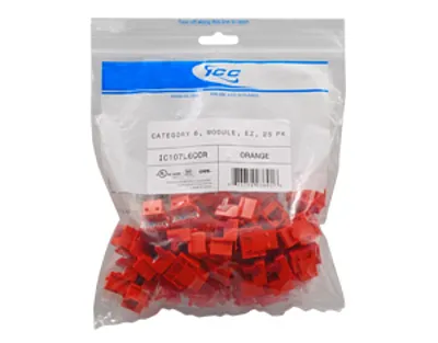 ICC IC107L6COR Module, Cat 6, Ez, 25 Pk, Orange