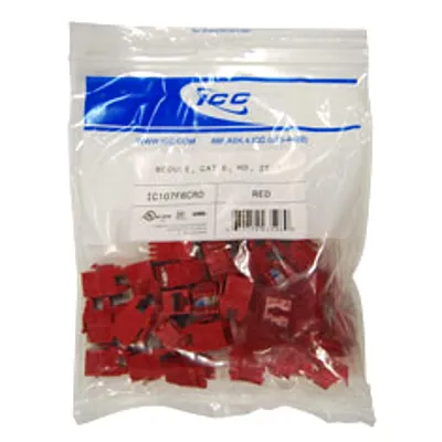 ICC IC107L6CRD Module, Cat 6, Ez, 25 Pk, Red